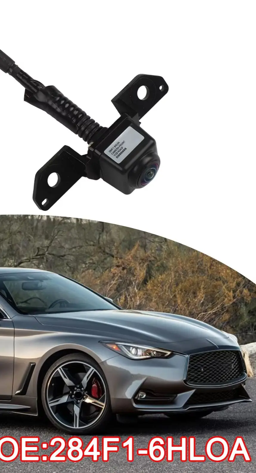 284F1-6HL0A مجموعة كاميرا شبكية المصد الأمامي. لإنفينيتي Q50 وQ60 (2018-2023) كاميرا ركن السيارة الأمامية (284F16HL0A)