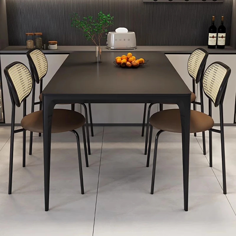 Italian Modern Dining Table Luxury Rectangle Vintage Black Dining Table Nordic Bench Ensembles De Meubles De Jardin Furniture