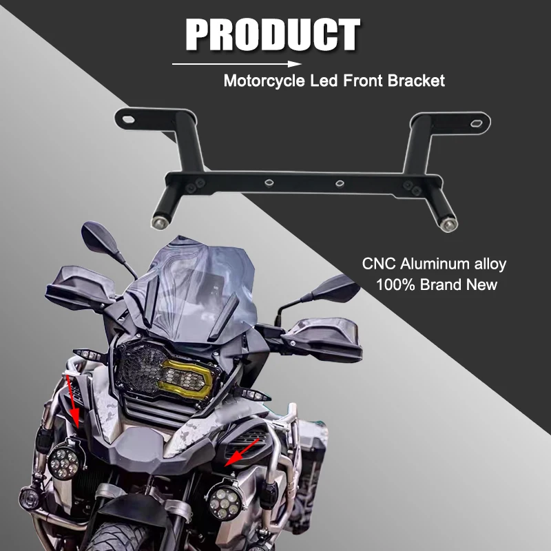 For BMW R1200GS R1250GS LC ADV Aluminum Led Driving Lights Auxiliary Light Mounting Front Bracket R 1200GS R1250 GS Adventure