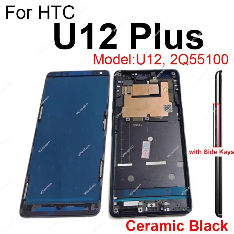 الإطار الأوسط الإسكان ل HTC U12 Plus u12 + الإطار الأمامي الأوسط الإسكان الحافة حامل غطاء استبدال أجزاء