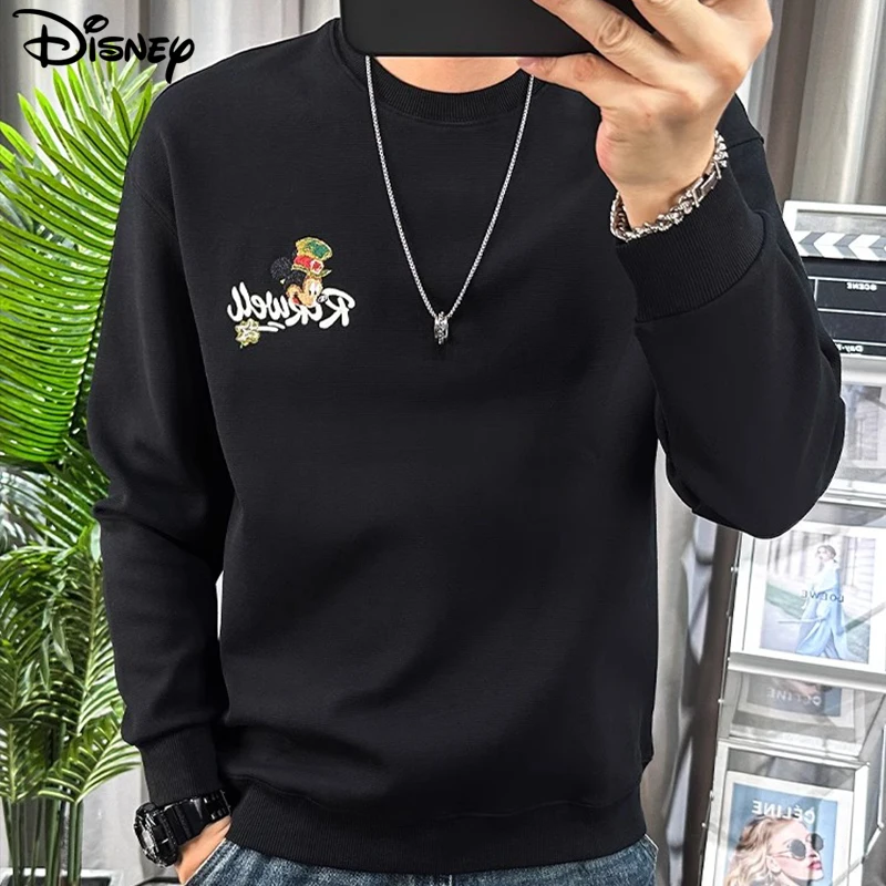 Disney 2022 New Arrival Fashion Autumn Cotton Loose O-neck Casual Cartoon Mickey Mouse Donald Duck Print Long Sleeve Sweatshirt