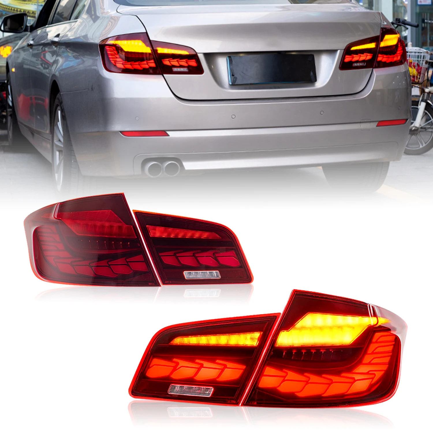 HCMOTIONZ LED Tail Lights For BMW F10 2010-2017 5 Series 520i 523i 528i 530i 535i F18 M5 Sedan Back Rear Lamp