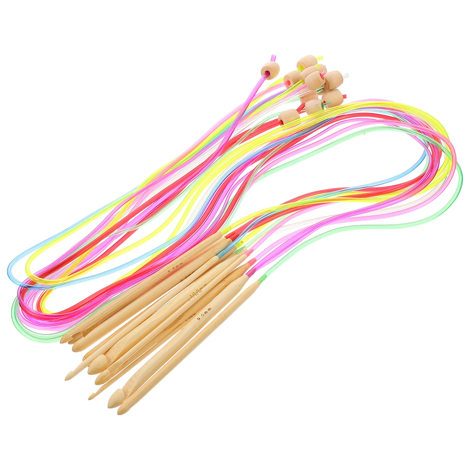 

12pcs Crochet Hook Set Wood Rubber Handles Ergonomic Knitting Weaving Tools For Diy Yarn Crafts Knitting Supplies Accessories