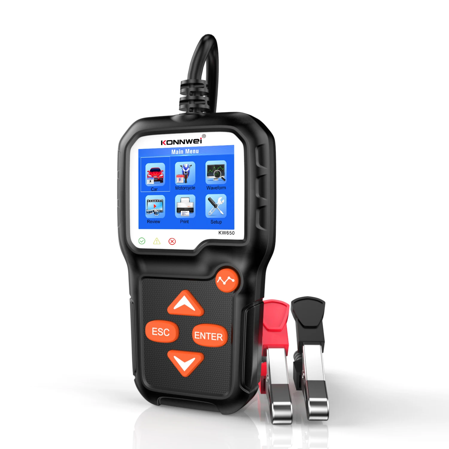 Универсальный автомобильный тестер аккумуляторов 6 В 16 В KONNWEI KW650 анализатор свинцово-кислотных аккумуляторов тестер нагрузки аккумулятора