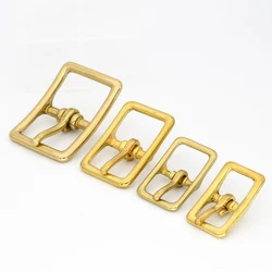 1 Piece Brass Belt Buckle Adjust Tri-glide Pin Buckle for Leathercraft Bag Strap Horse Halter Harness Parts Hardware Accessories