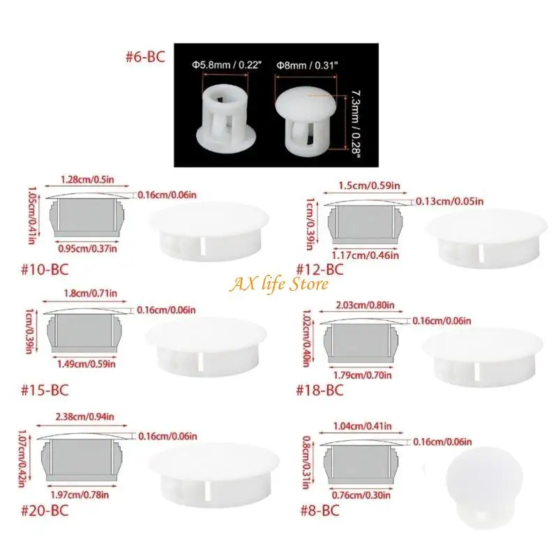 J2HA 30 قطعة من سدادات ثقب البلاستيك الأبيض أغطية لولبية غطاء نوع لوحة المقابس لخزانة المطبخ وتثبيت لوحة الأثاث #6