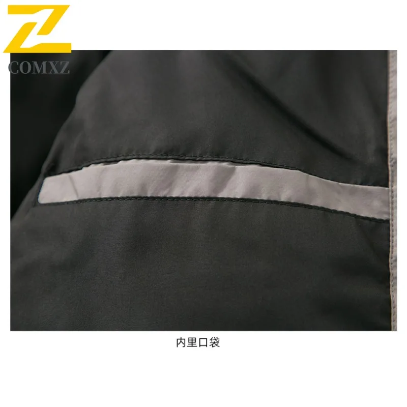 COMXZ سترة دافئة سميكة بلون الوقوف طوق التزلج سترة منفوخة 2025 الشارع عالية الجودة الشتاء سترة ملابس للرجال