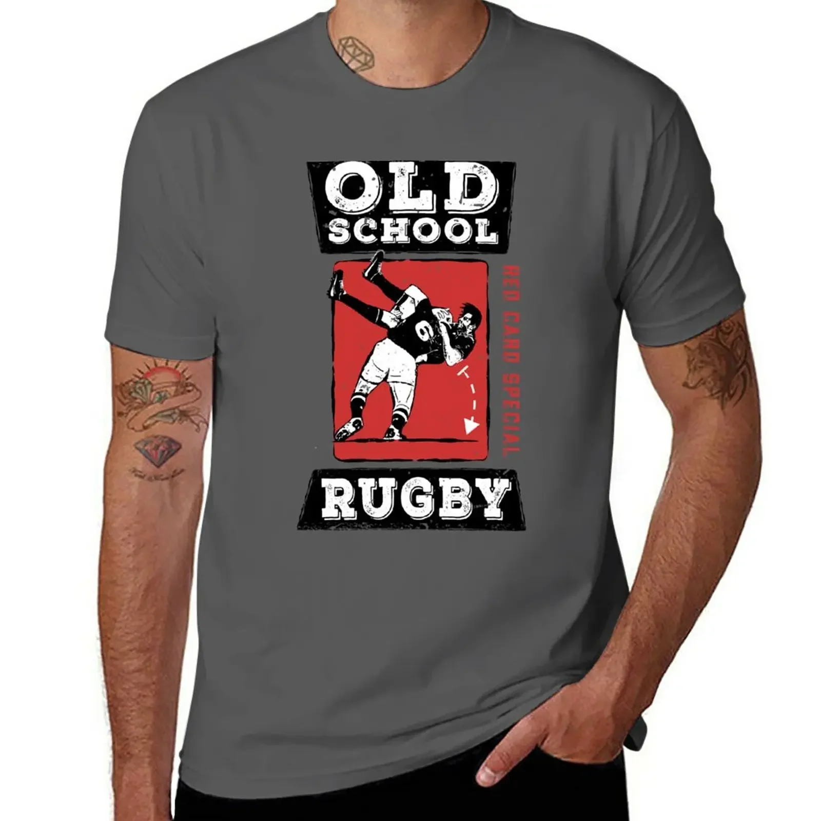 Old School Rugby - Red Card Special T-Shirt summer Blouse anime clothes sweat sports fans oversized tees tshirts for men cotton