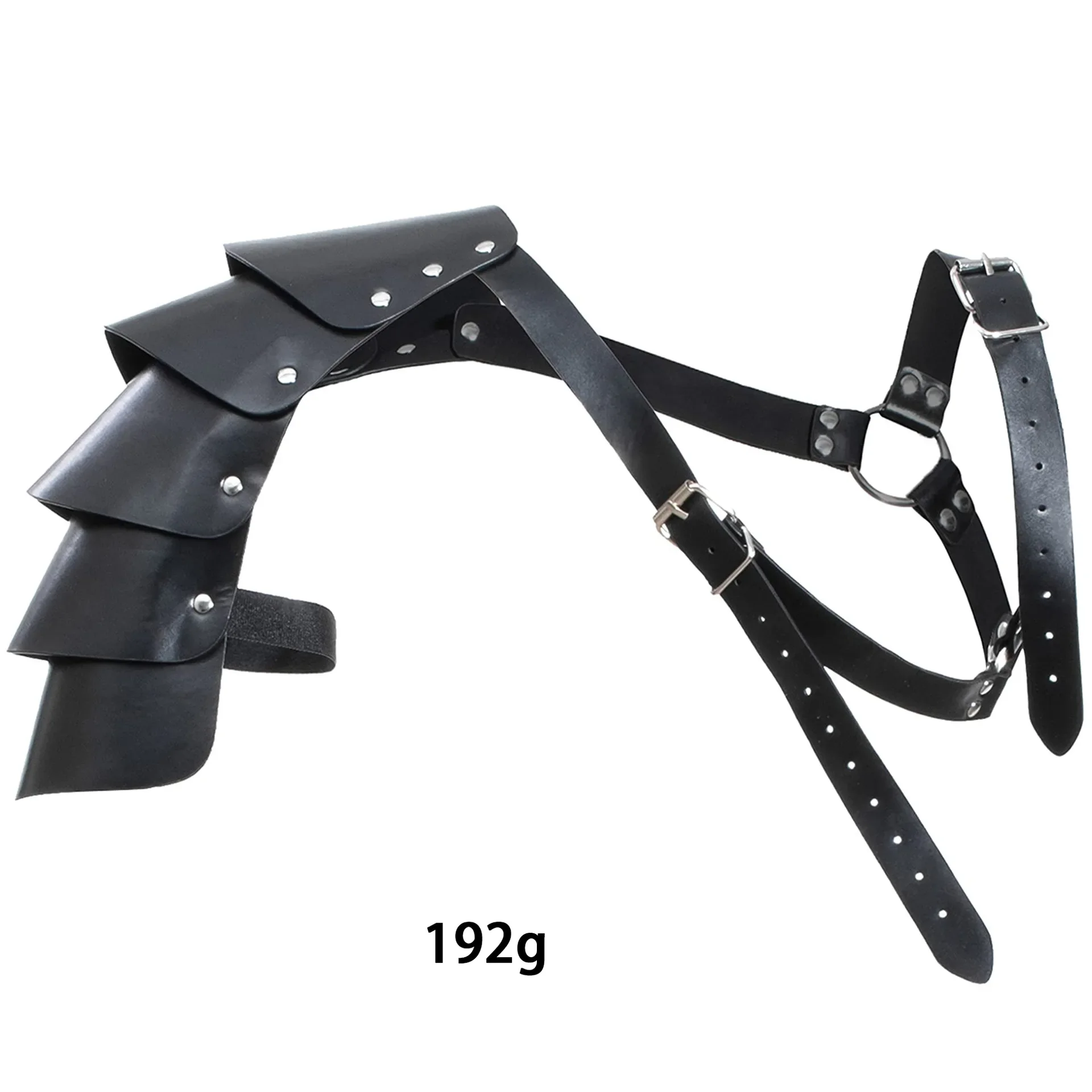 Retro Medieval Viking Pirate Cosplay Costume Men Black Cloak Leather Accessories Dual Single Shoulder Armor Straps Set Halloween