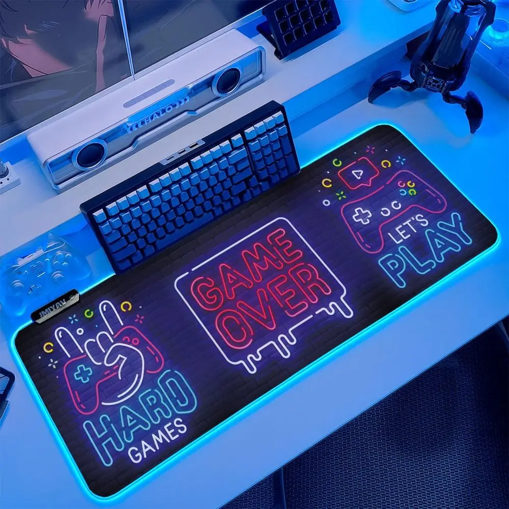 

RGB LED Illuminated XL Gaming Mouse Pad - Non-Slip Rubber Base, Extra Large Desk Accessory for Gamers (31.5x12In)