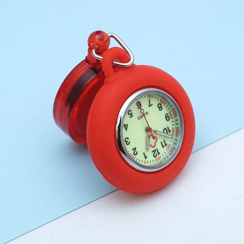 Luminous Retractable Nurse's Watch Female Student Exam Watch Pocket Watch Doctor Pocket Watch Can Silicone Colored Noodle