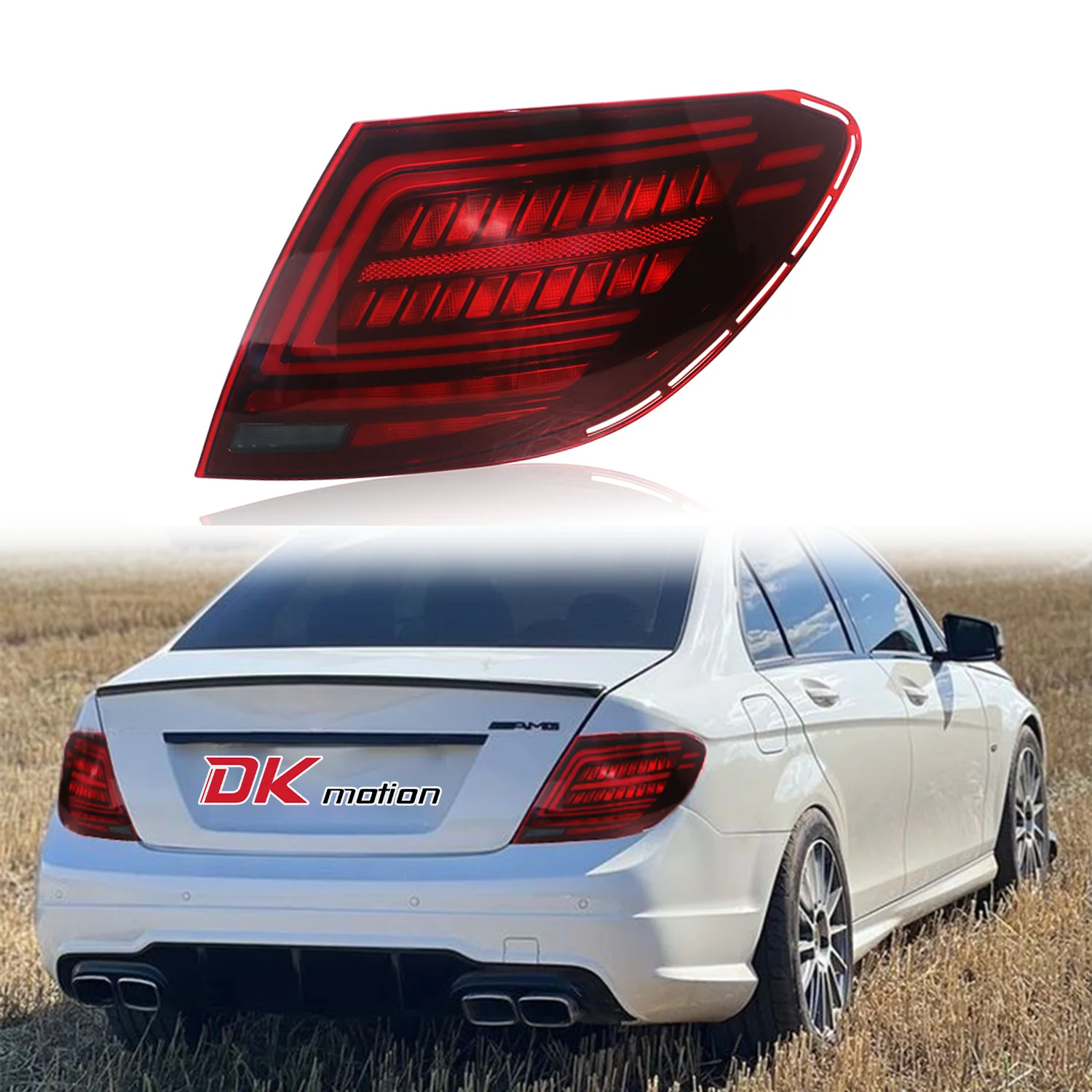 DK Motion Led Tail Lights Rear Lamp For  W204 2007-2014 Car Modified Back Lamps Taillight Taillamp Assembly