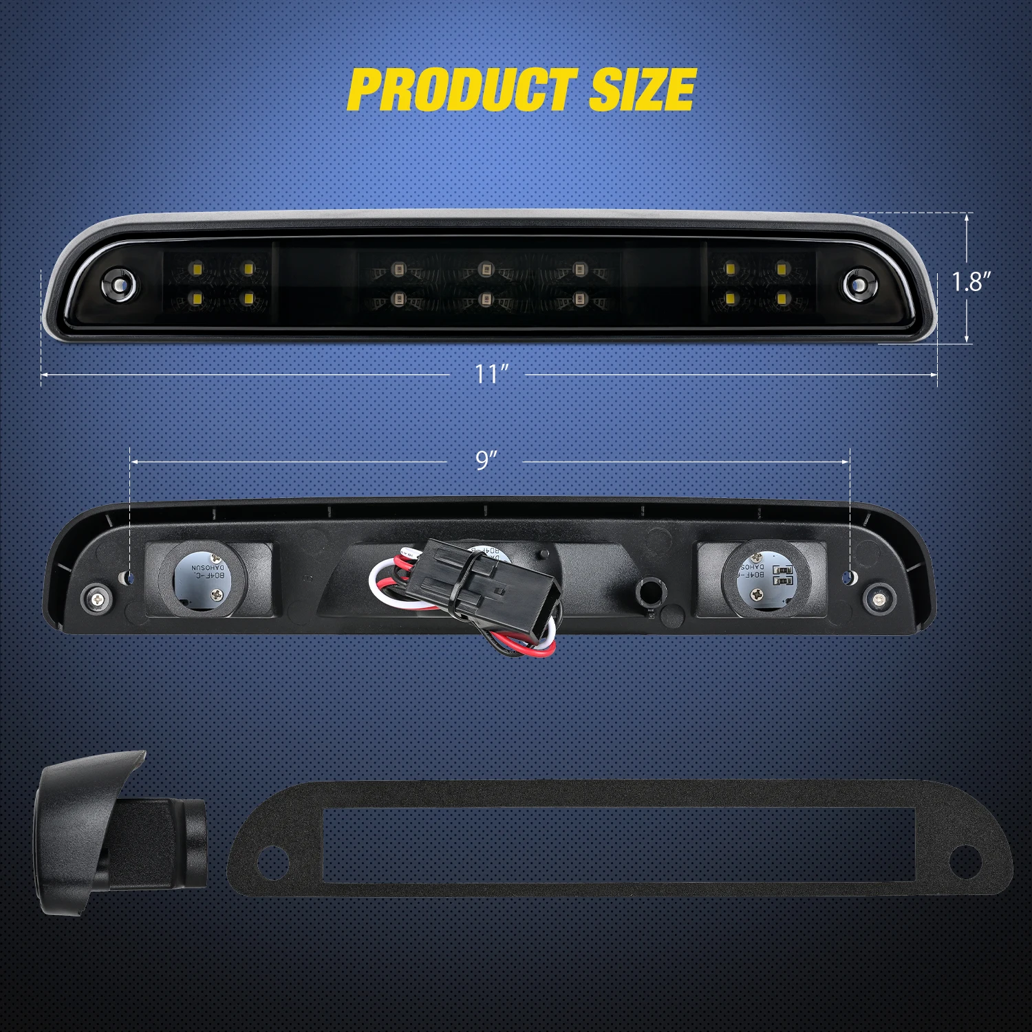 Nilight Third Brake Light for Ford F150 1994-1996, F250 F350 1992-1997 | for Ford F150 1994 1995 1996, F250 F350 Bronco 1992 1993 1994 1995 1996 1997, High Mount 3rd Stop Reverse Cargo Rear Center