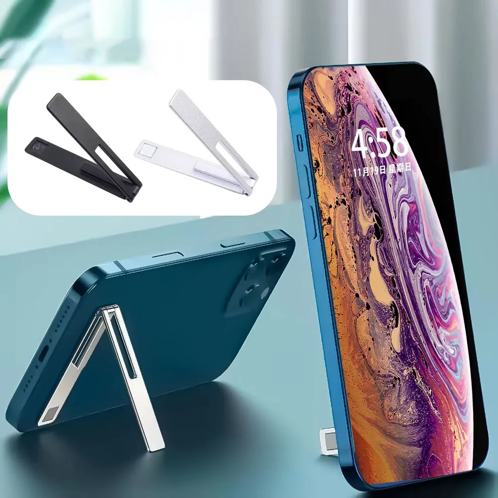 Universal Mobile Phone Holder Bracket  Ultra Thin Foldable Metal Alloy Desktop Cell Phone Stand For iPhone 15 Pro max 14