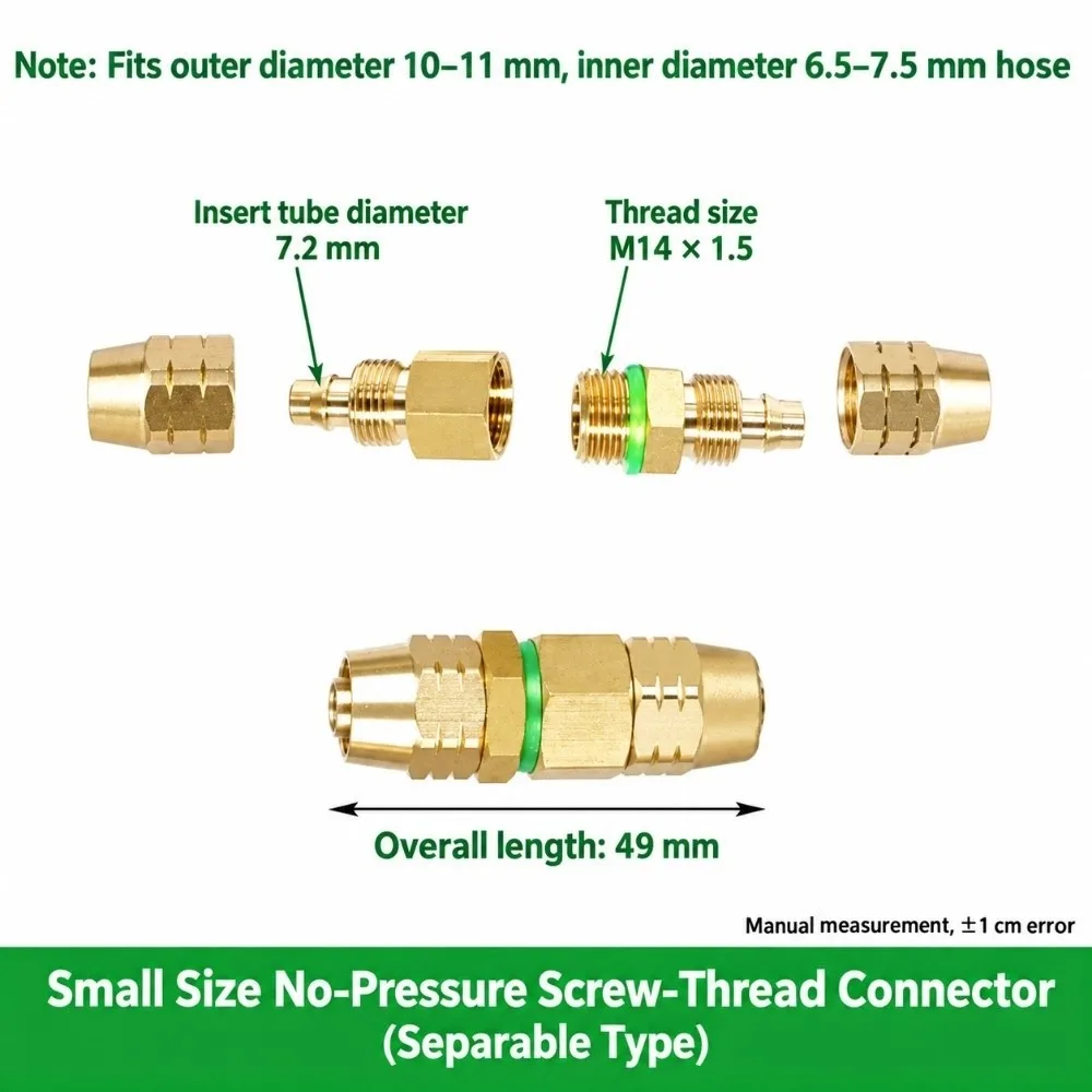 Copper Quick Coupling Connector Detachable Center High Pressure Dosing Hose Fitting Separable Male Female Male Female Coupling