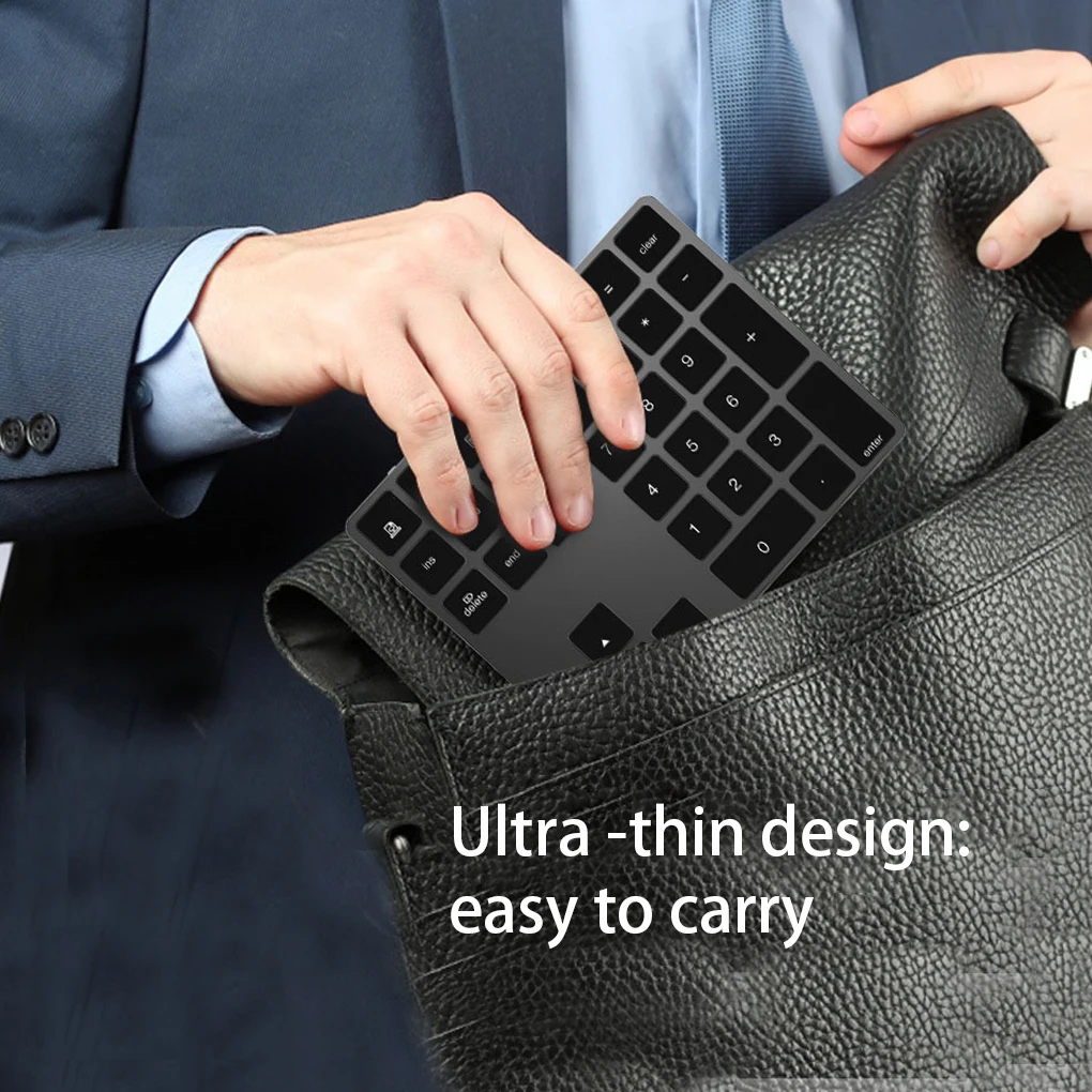 Wireless Keyboard Travel Aluminum Alloy Small Receiver Strong Stability Smooth Ergonomics Pocket Keypad Laptop Computer
