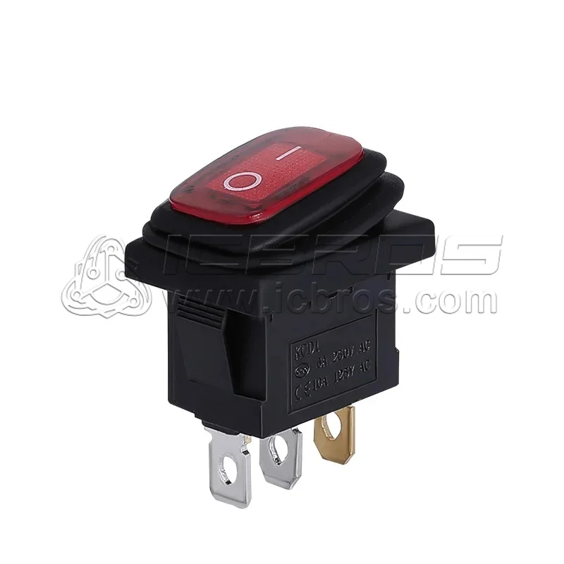 KCD1 KCD3 KCD4 Mini Round Shape Waterproof Rocker Switch ON/OFF,6A 250VAC/10A 125VAC,Electrical Equipment With Lighting Power