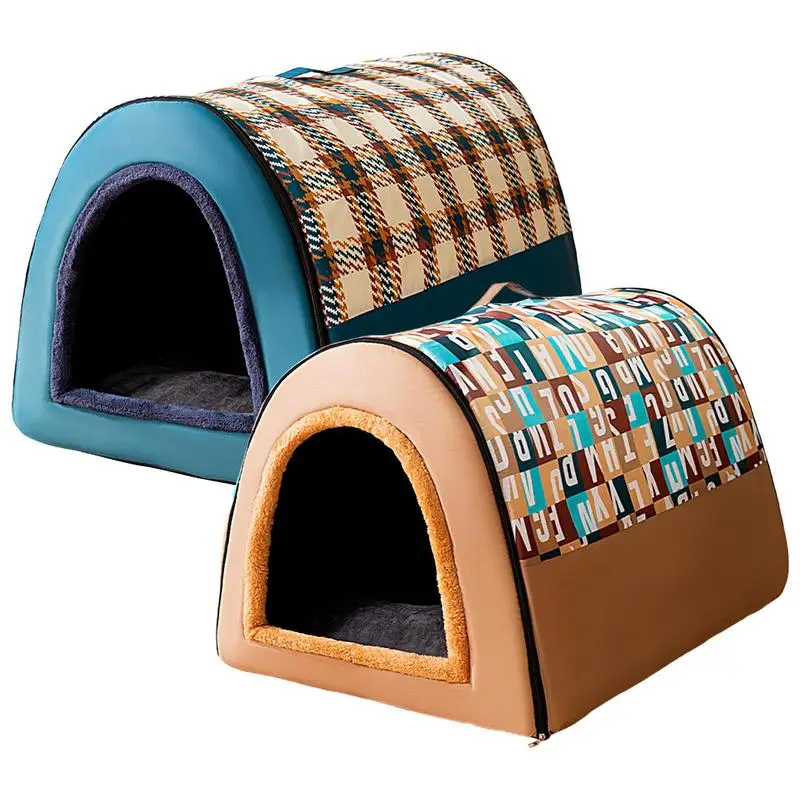 Dog house indoor high elastic mat foldable dog house puppy cave warm soft dog house mattress cat sofa warm sleeping bed