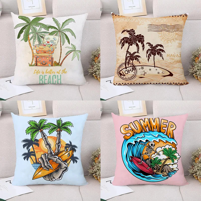 Coconut Tree Pattern Decorative Pillowcase Home Decor Cushion Pillowcase Bedding