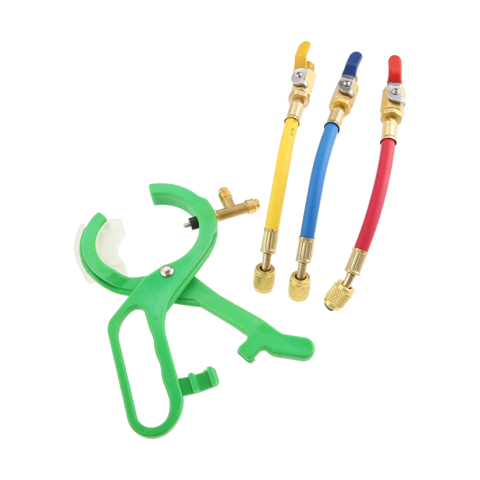

1 Set Ball Valve and Can Tap Valve Kit 3-in-1 Side-mount Can Tap Valve Fit for R134a, R410a, R12, R22, A/C HVAC Refrigerants