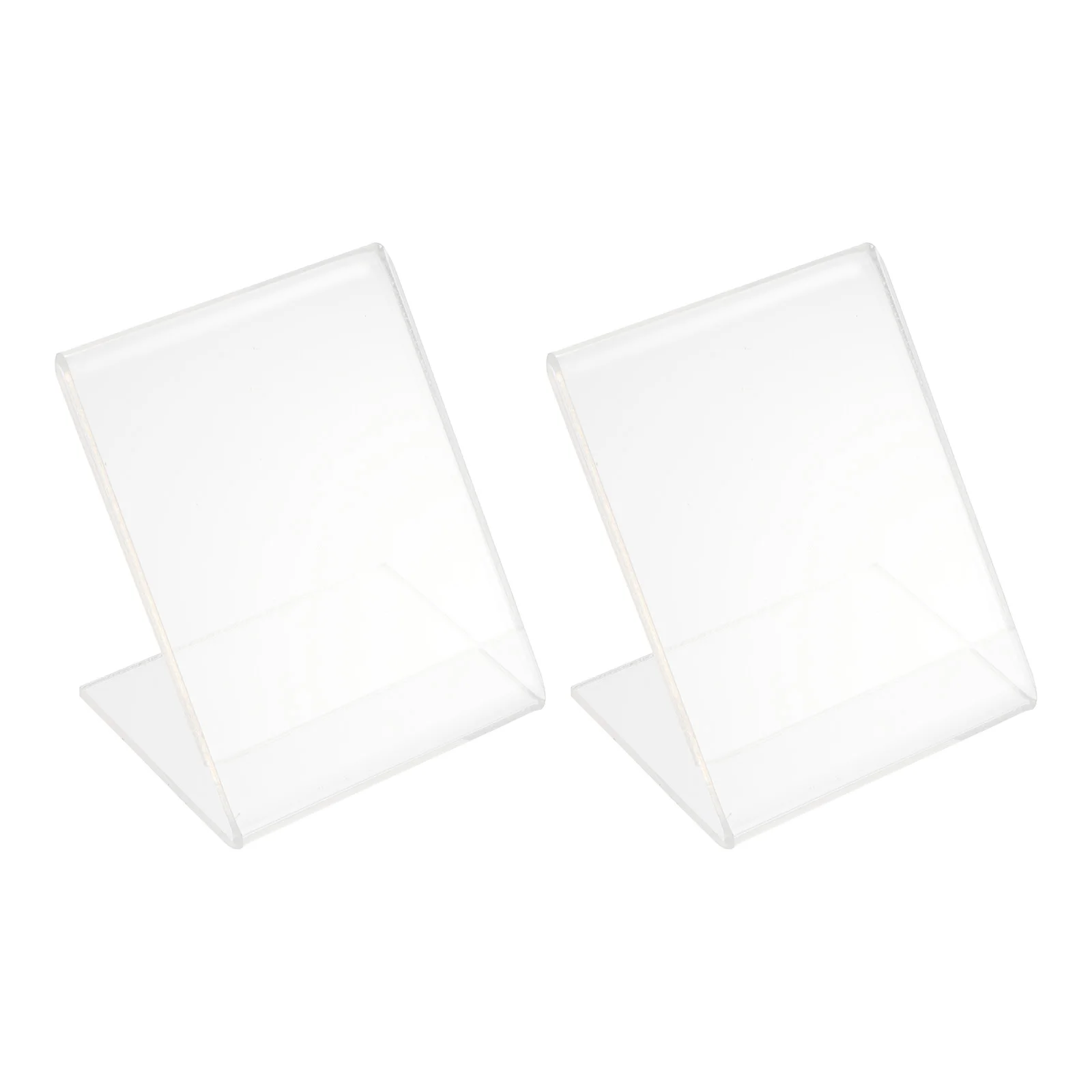 2pcs QR Code Card Clear Acrylic L Shape Display Stand Name Cards Holders Price Label Product Show Menu