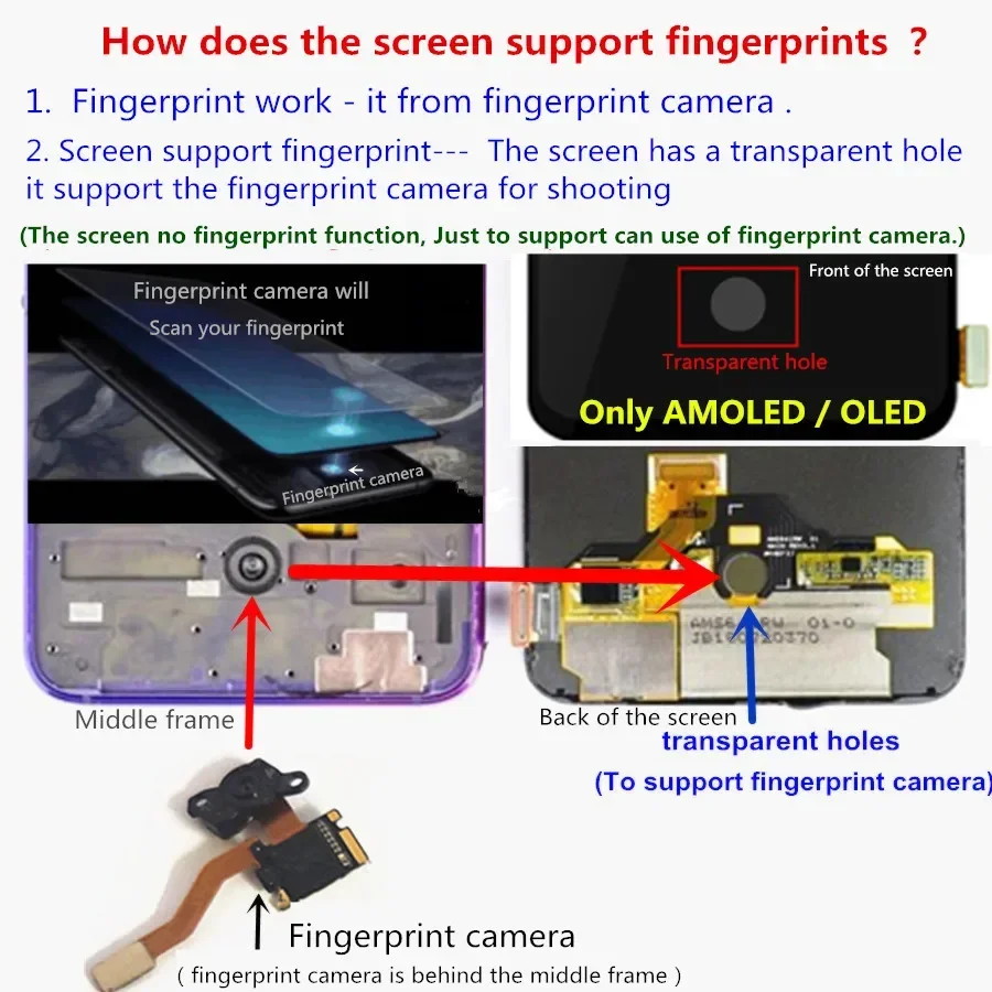 Imagem -05 - Oled Lcd Display Screen Digitizer Peças de Reposição de Montagem Completa Oled para Oppo R17 Rx17 Neo 64