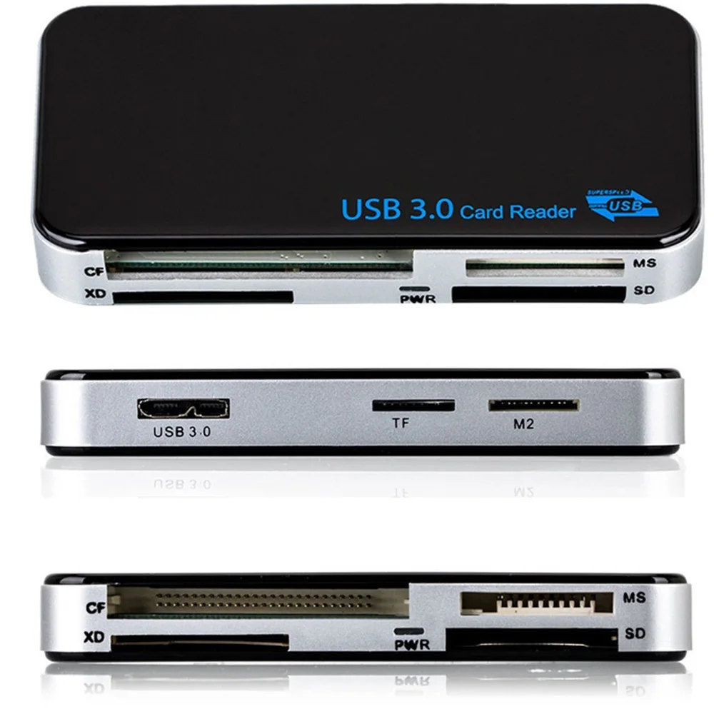 Usb 3.0 tudo-em-1 compacto flash multi leitor de cartão adaptador 5gbps leitor de cartão usb de alta velocidade para tf sd xd cf cartões digitais seguros