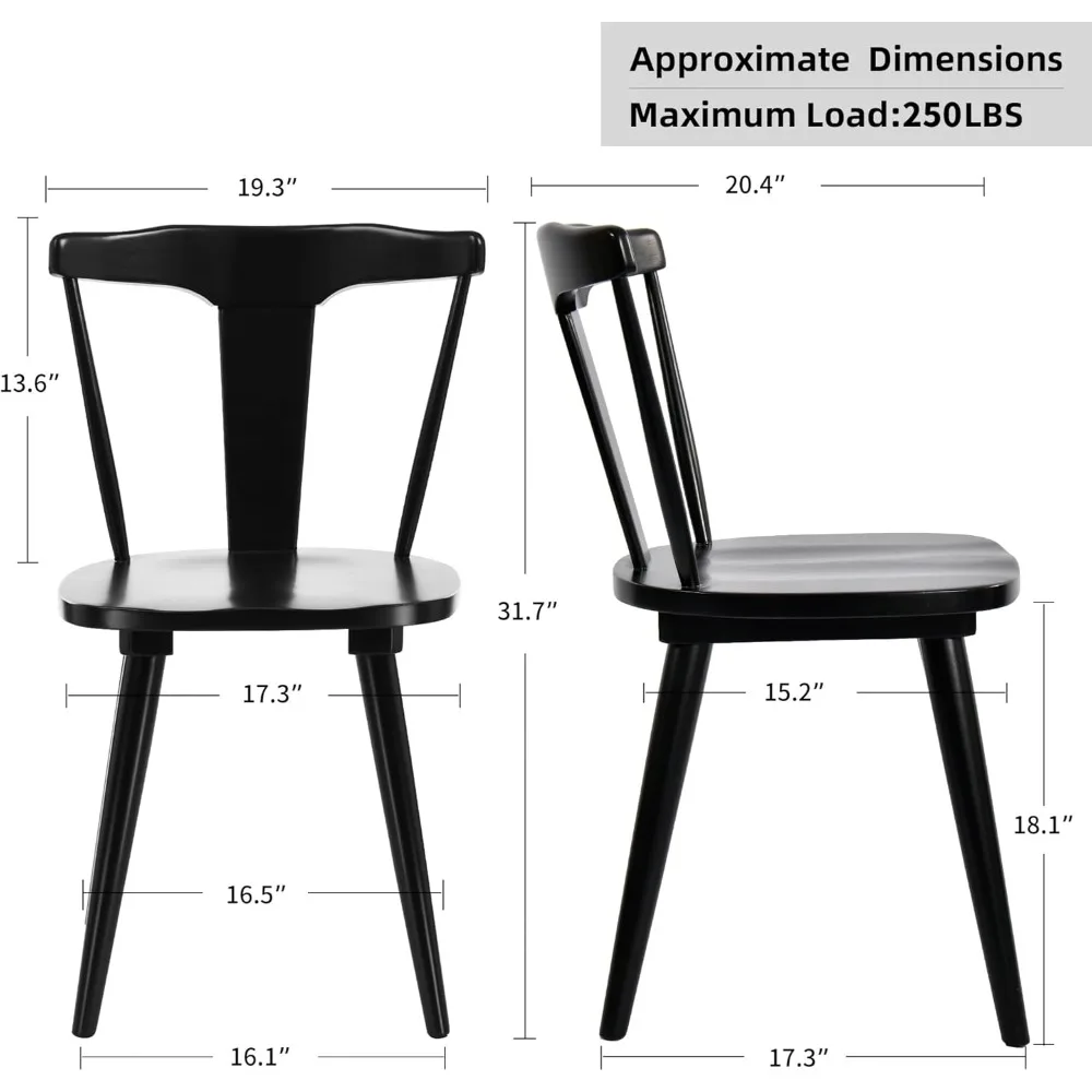 Wood Dining Chairs Set of 2,Mid Century Wishbone Dining Chairs Oak Wooden Kitchen & Dining Room Chairs