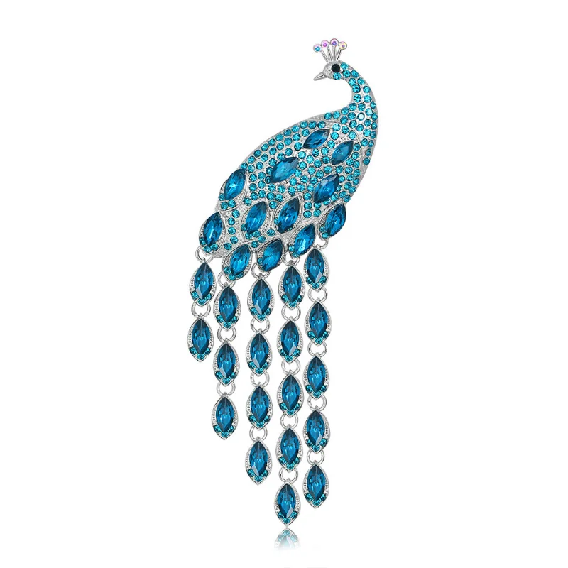 

Vintage Rhinestone Beautiful and Elegant Peacock Brooch for Women's Winter Fashion Pin Animal Design Party Wedding Accessories