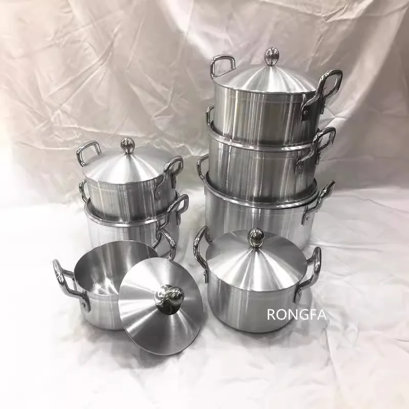 Aluminum pot7pcs high ear set aluminum soup pot, pot set kitchenware