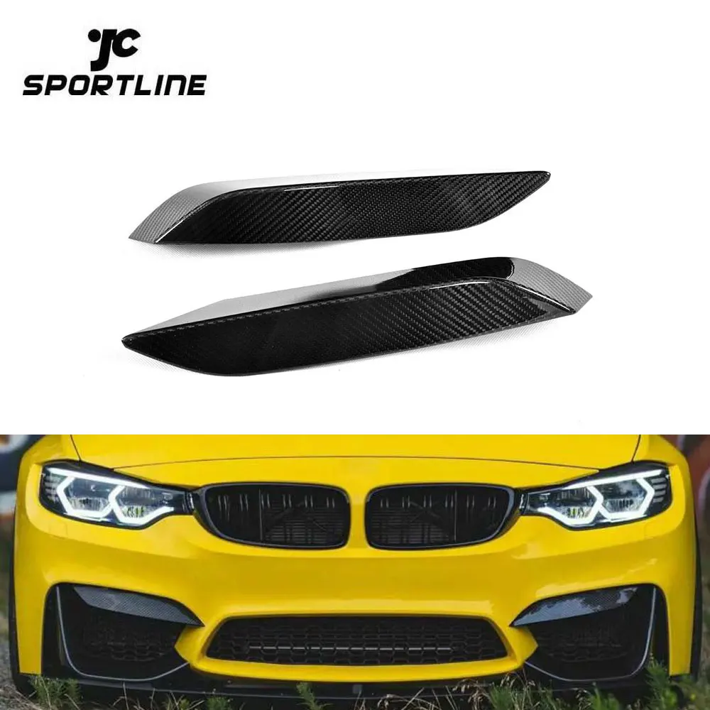 Dry Carbon M3 M4 Front Bumper Splitters For BMW F80 M3 F82 F83 M4 Sedan Coupe 4D 2D 2014-2019