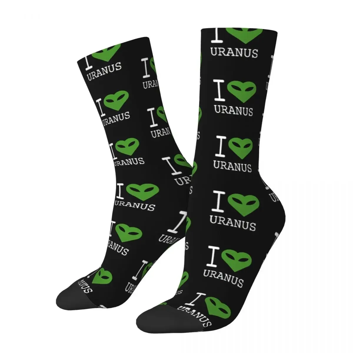 

Funny Crazy Sock for Men I Heart Uranus Hip Hop Harajuku Alien Happy Pattern Printed Boys Crew Sock Casual Gift