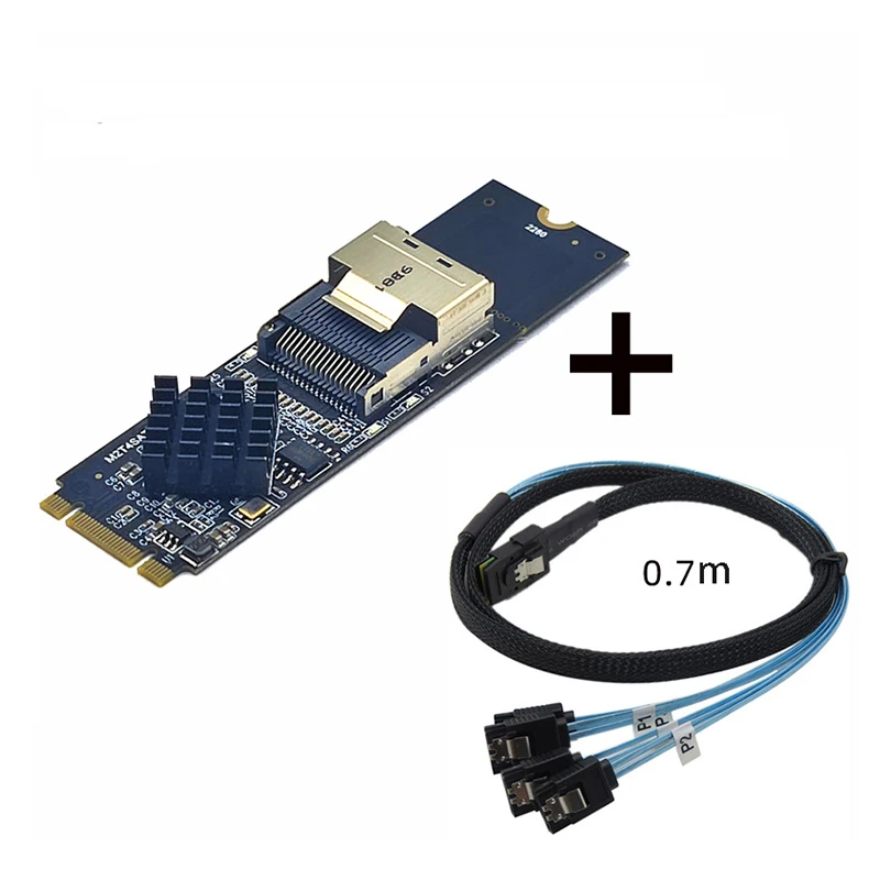 M.2 NVME naar Mini SAS SFF-8087Extend-kaart 4 poorten SATA3.0 HDD SSD Converteren Adapter SATA Uitbreidingskaart Controller