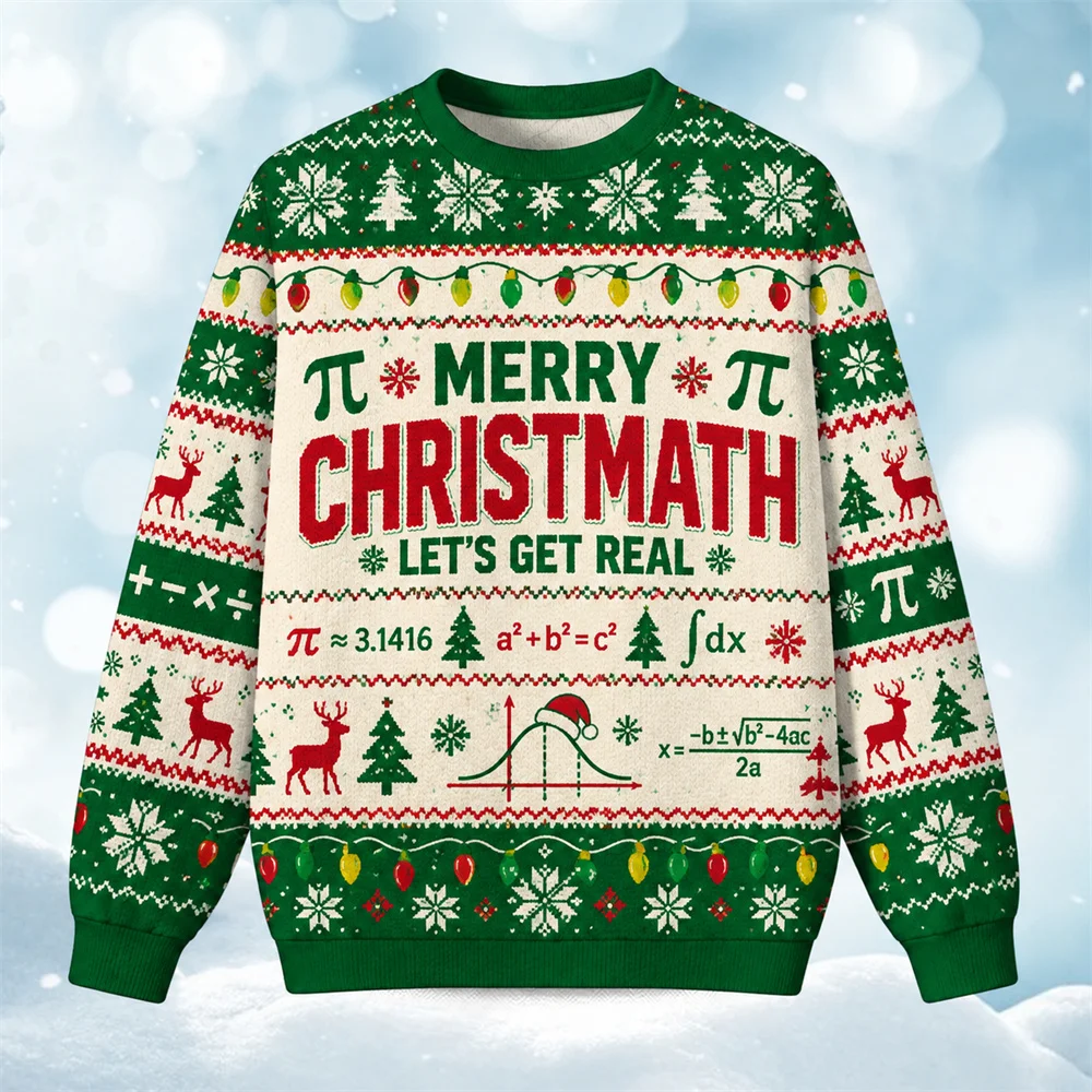Funny Engineers And Math Teachers Christmas Ugly Sweater For Men Women Gift 3D Print Humour Text Pullover Sweatshirt Xmas Party