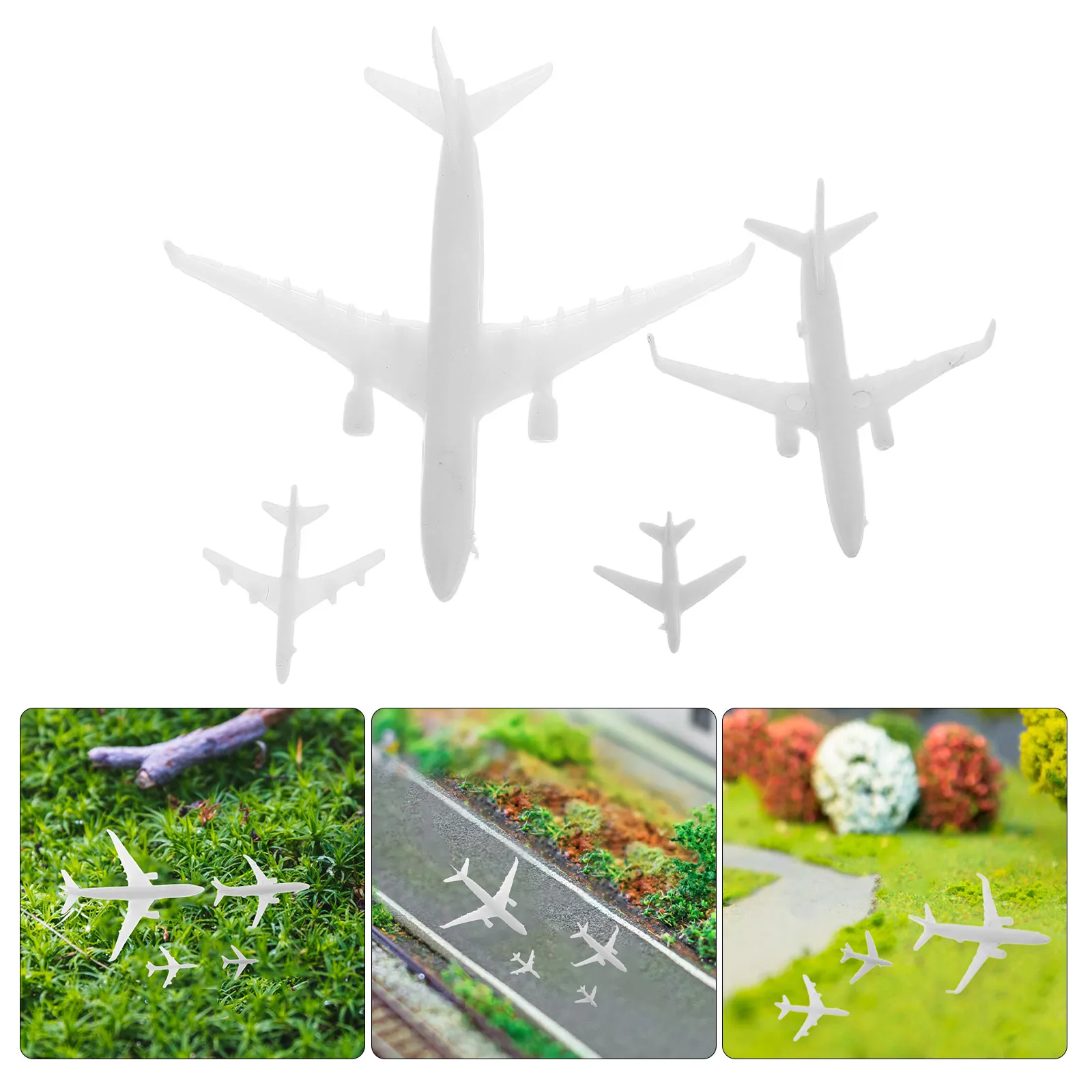 

4Pcs High Detail Micro Landscape Airplane for Sand Table Micro Landscaping Realistic Aircraft Display Miniature Plane Decor