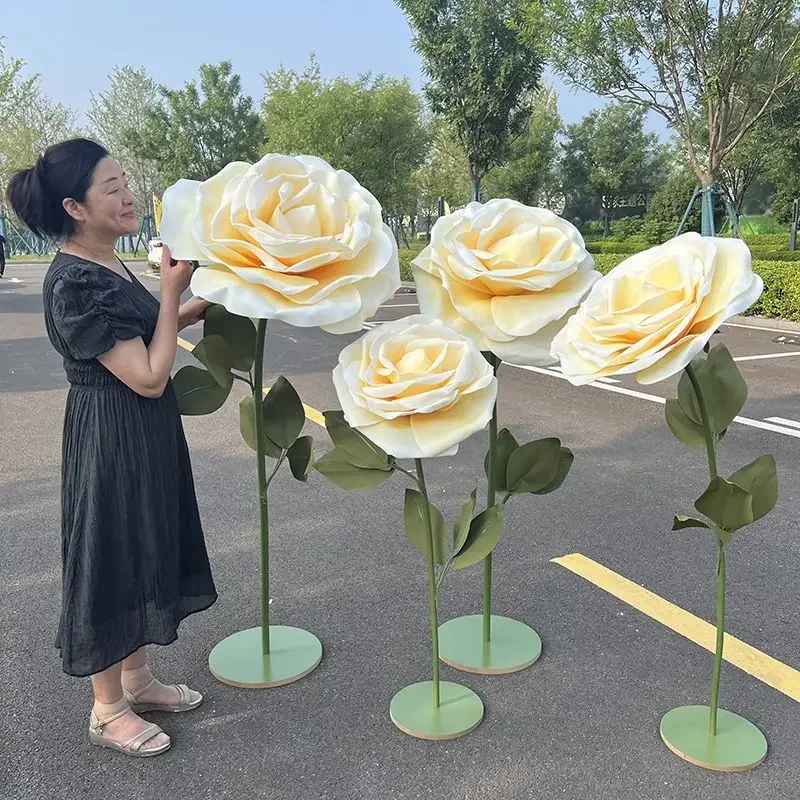 Three-dimensional rose paper flower art wedding big rose props beautiful ornament