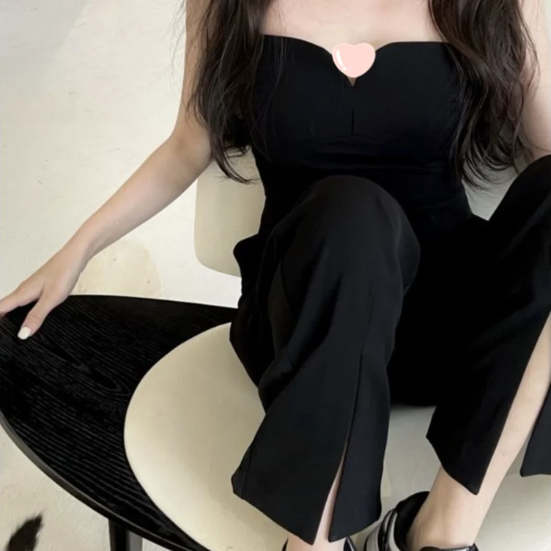 Sweetheart Jumpsuits ผู้หญิงเซ็กซี่ Elegant Solid Lady ฤดูใบไม้ผลิใหม่ด้านข้าง Slit Chic Office กําหนด Leisure เกาหลีสไตล์แฟชั่น Temper