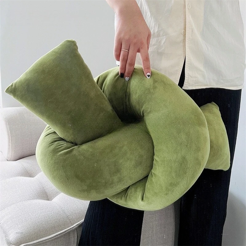 Nordic twist knot throw pillow special-shaped knotted waist pillow soft sofa cushion