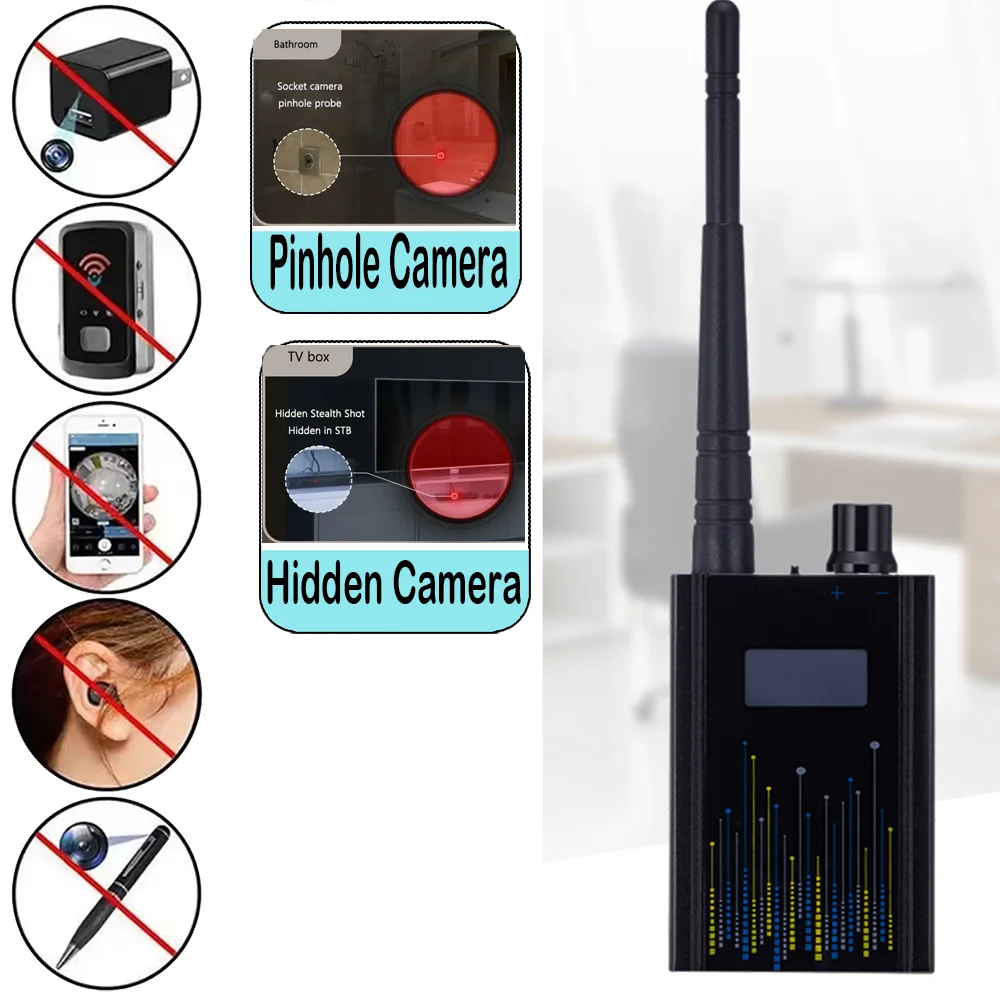 Multifunktions-Anti-Candid-Kamera, kabelloser Objektiv-Gerätefinder, 1 MHz–6,5 GHz, GSM-Audio-Insektenfinder, GPS-Signal, RF-Tracker, KI-Detektor