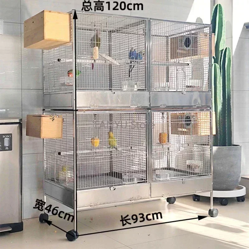 Large Stainless Steel Bird Cages Villa Breeding Southe Park Outdoors Bird Cages Budgie Canary Vogelhaus Pet Products WZ50BC