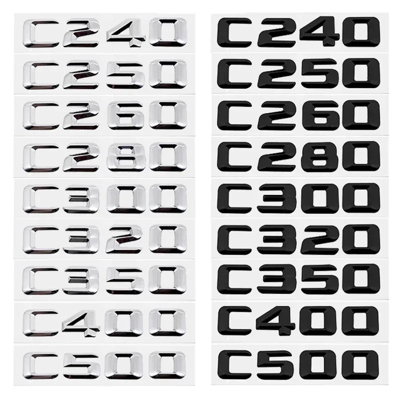 

3D Body Letter Stickers Rear Badge for Mercedes Benz C240 C250 C260 C280 C300 C320 C350 C400 C500 C Class Exterior Accessories