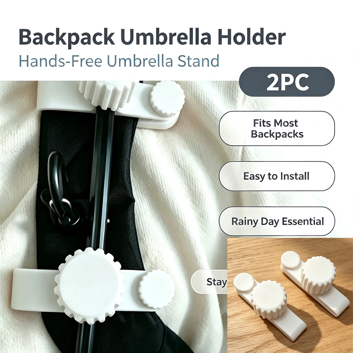 Cycling Hand Gear - Soporte ajustable para paraguas tipo mochila,