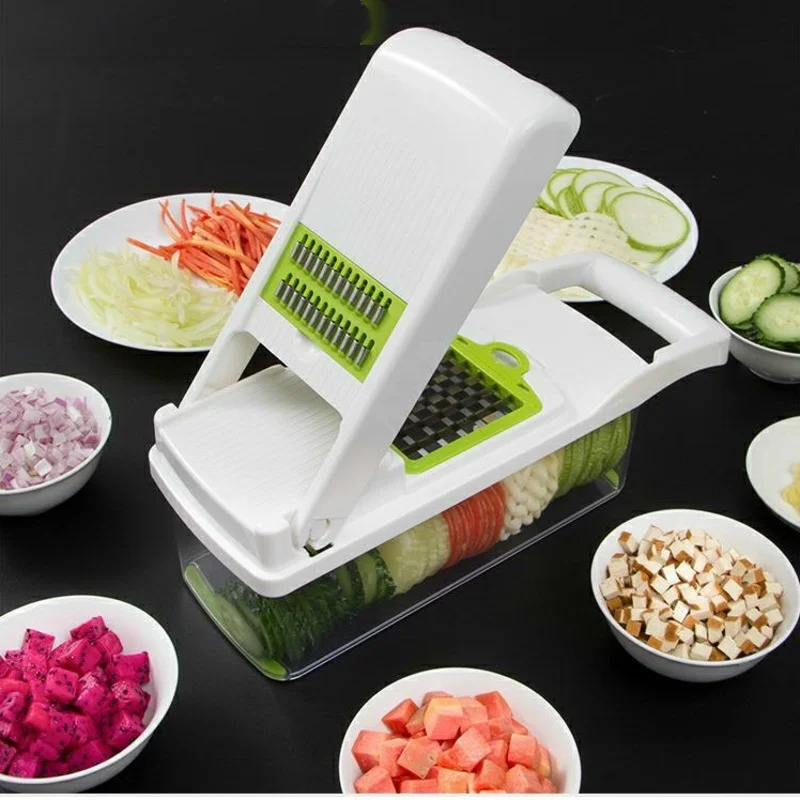 Artence Alat Buah Sayuran Multifungsi Alat Pengupas Pengiris Mandoline Sayuran Beras Kentang Pemotong Parutan Penghancur Wortel