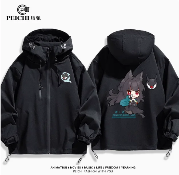 อะนิเมะ Zenless Zone Zero Hoshimi Miyabi Windbreaker เสื้อแจ็คเก็ต Hoodie คอสเพลย์ฤดูใบไม้ร่วงฤดูหนาวผู้ชายผู้หญิงเสื้อเสื้อหลวม