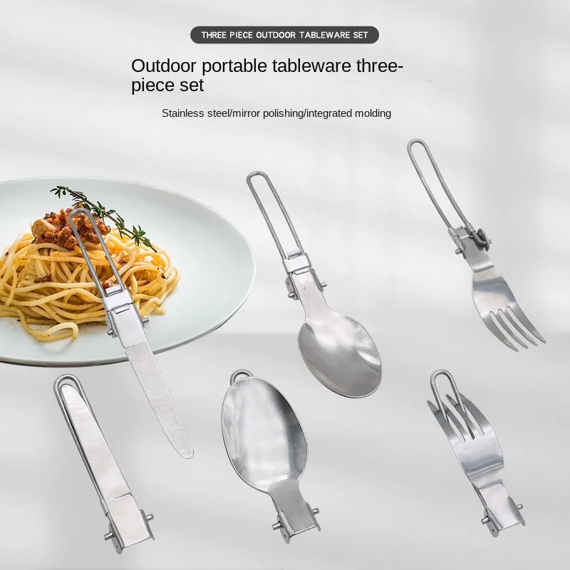 

20pcs Folding Steel Wire Knife Steel Wire Fork Steel Wire Spoon Steel Wire Three Piece Set Camping Tableware Convenient Outdoor