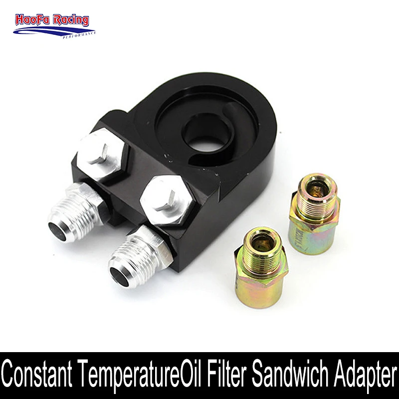 AN10 Car Oil Filter Sandwich Plate Adapter Universal Aluminum Oil Press Temp Sensor Adapter With Connectors Oil Cooler Fitting