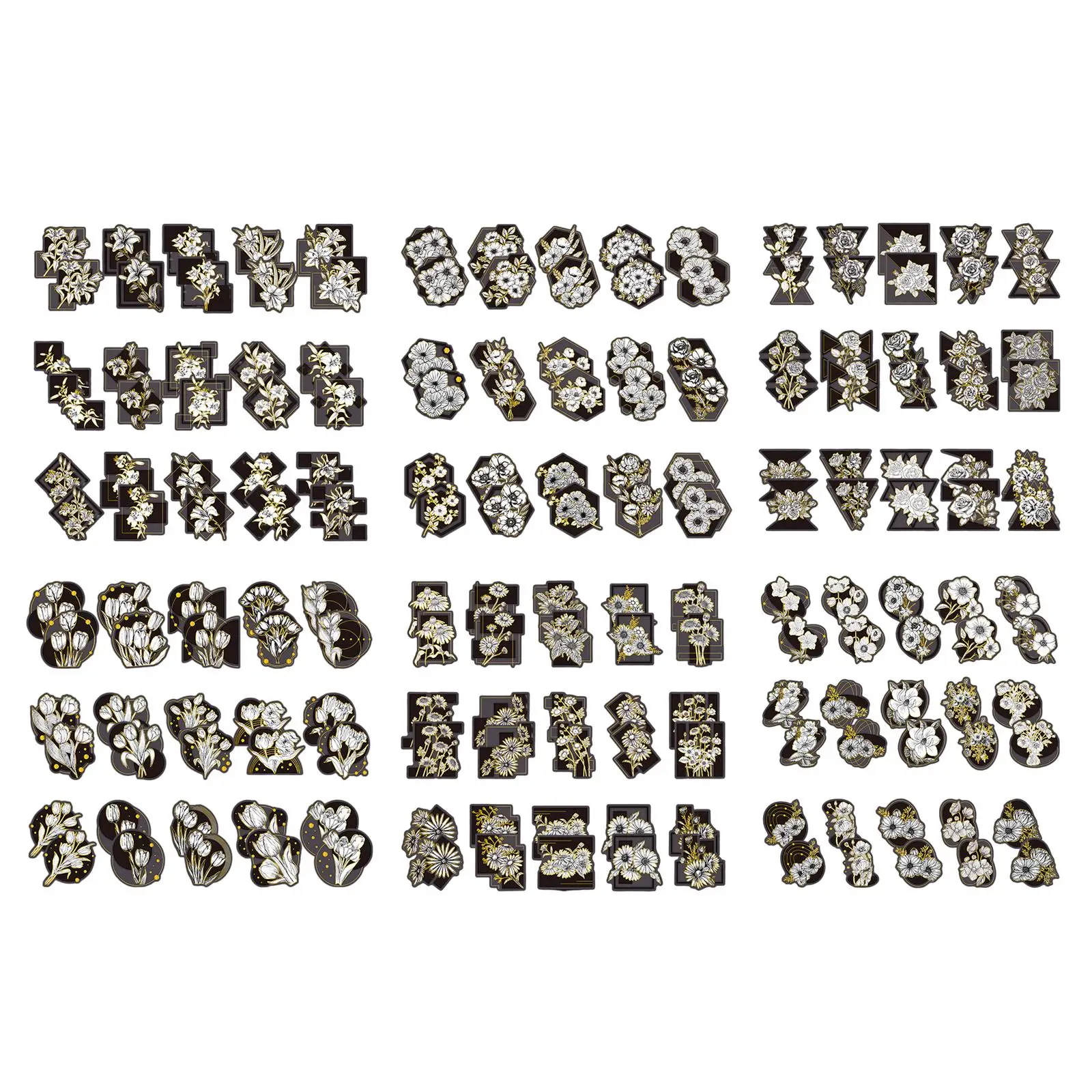 30 Pcs Flower Sticker Hand Account Waterproof Plants Sticker for Box Birthday