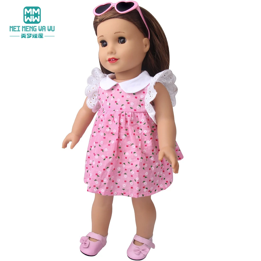 Doll Clothes for 43-45cm New Born American Doll Fashion T-Shirt Overalls Princess Gauze Skirt Gift for Girls