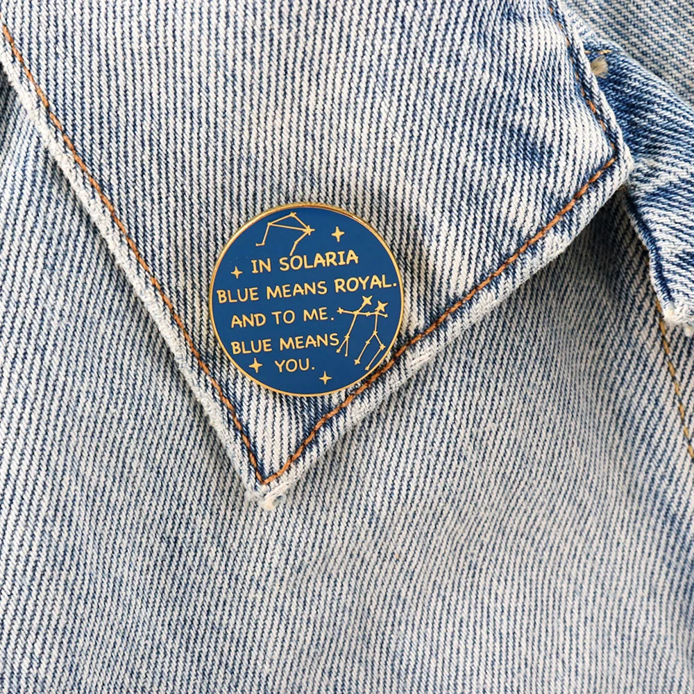 Zodiac Academy Badge To Me Blue Means You Lance Orion Lapel Pin Nerd Bookworm Gift Collection view 3