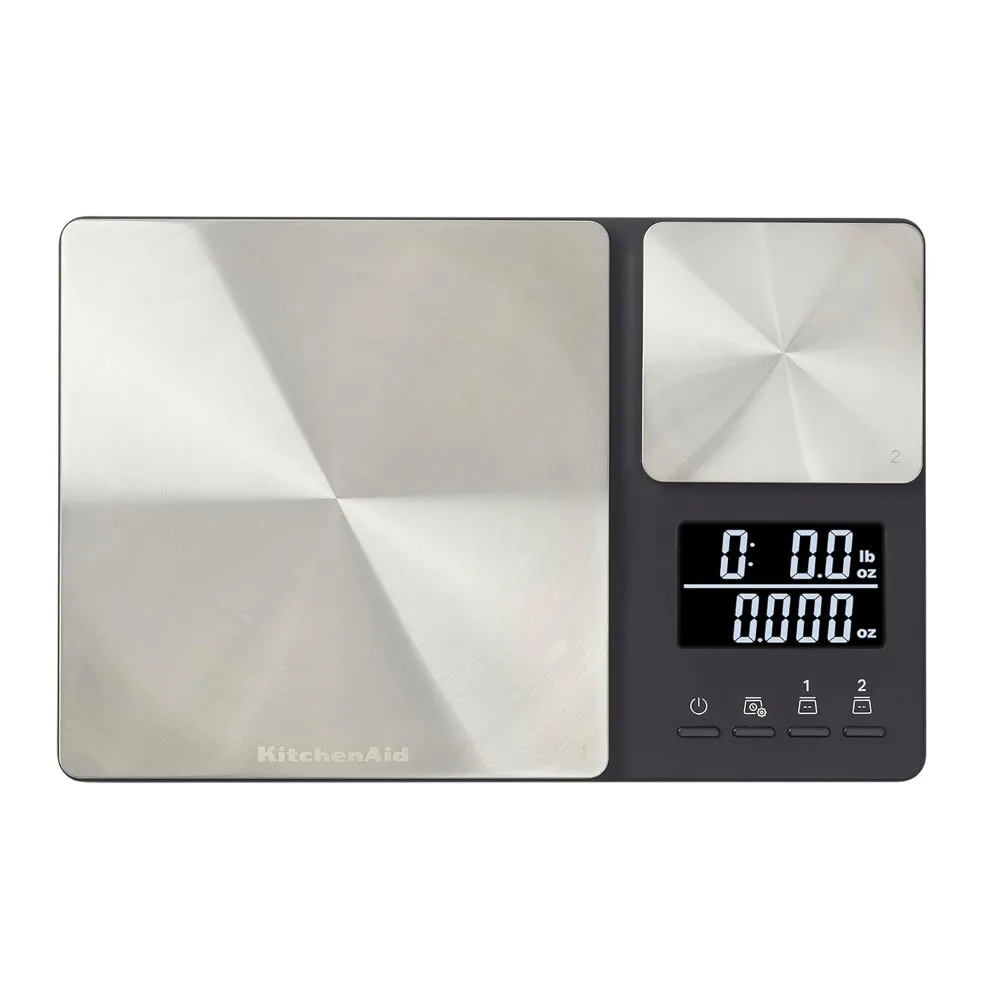 

Digital Kitchen Scale with Dual Platforms, 11lb & 16oz Precision, Stainless Steel Black